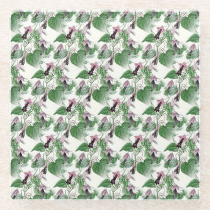 Purple Flower Vine Pattern Coasters