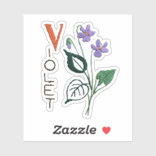 Purple Flower - Violet February Birth flower Sticker