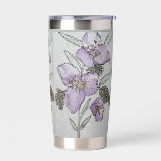 Purple Flower Watercolor Designed Travel Tumbler