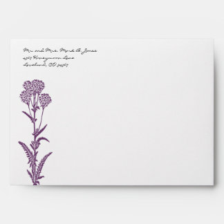 Purple Flower Wedding Envelopes