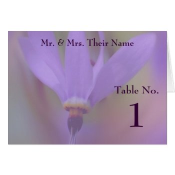 Purple Flower Wedding Table Place Card by SmilinEyesTreasures at Zazzle
