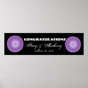 Purple Flower Wheels Wedding or Engagement Banner Poster