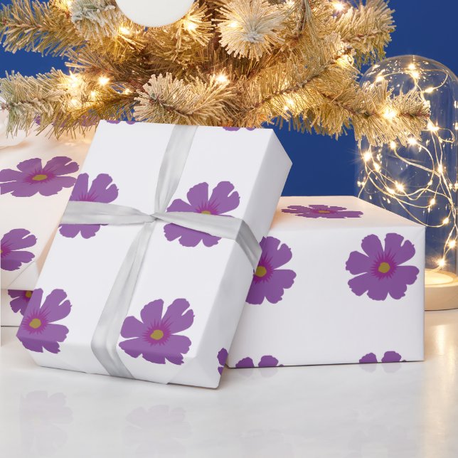Purple Flower Wrapping Paper (Holidays)