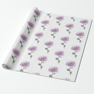 purple flower wrapping paper