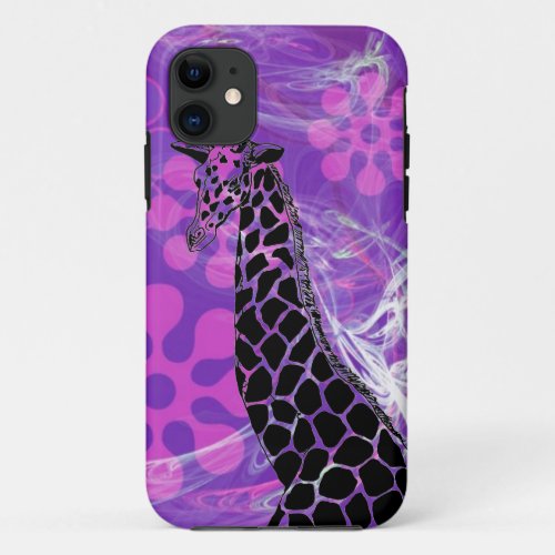 Purple Flowered Giraffe II _ iPhone 55S Case