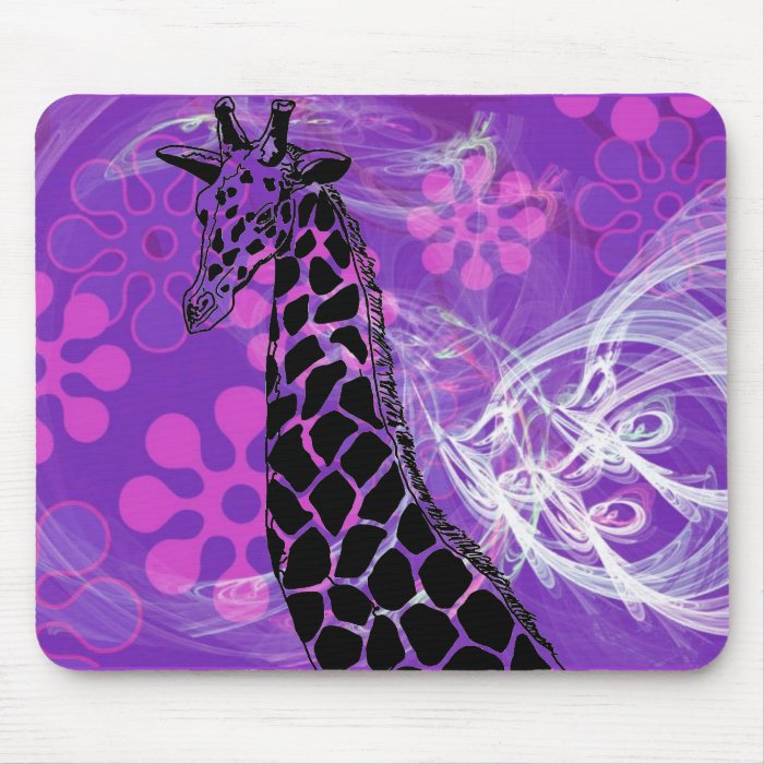 Purple Flowered Giraffe II ~ Mousepad