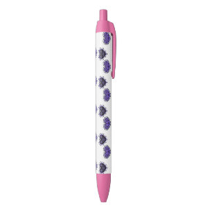 Purple Flowered Hearts Pen