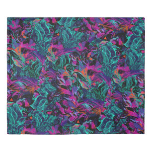 Purple Flowers - Abstract Art Flower Duvet Cover