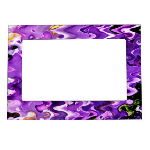 PURPLE FLOWERS ABSTRACT MAGNETIC PHOTO FRAME