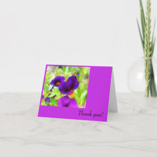 Purple Flowers and Insect Thank You card