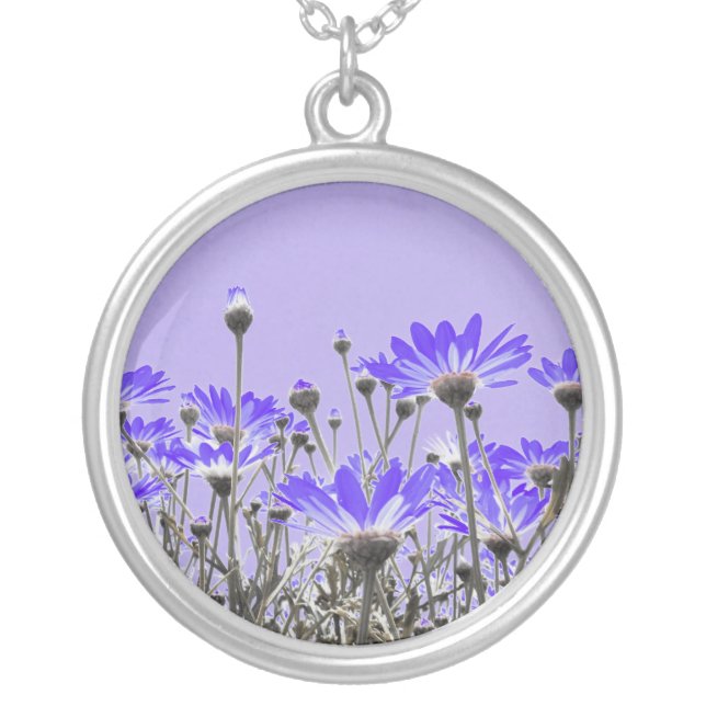 Purple Flowers Art Necklace (Front)