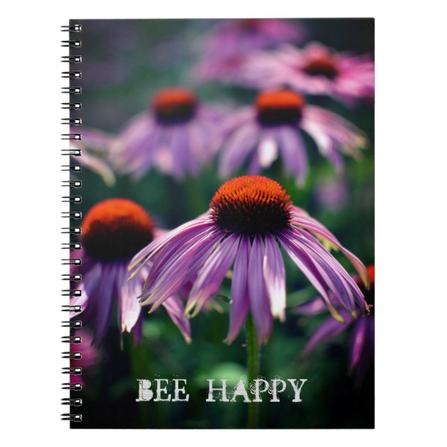 Purple Flowers at RHS Wisley Bee Happy Notebook (Front)