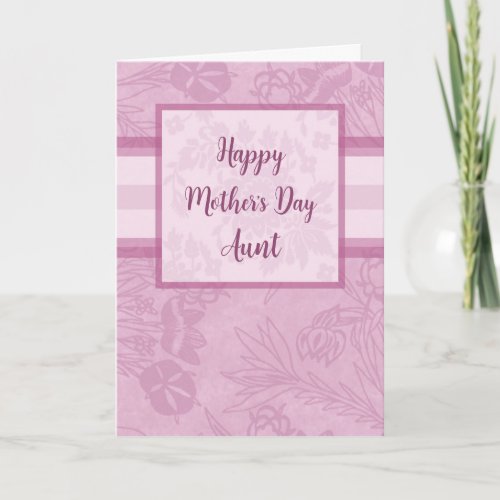 Purple Flowers Aunt Happy Mothers Day Card