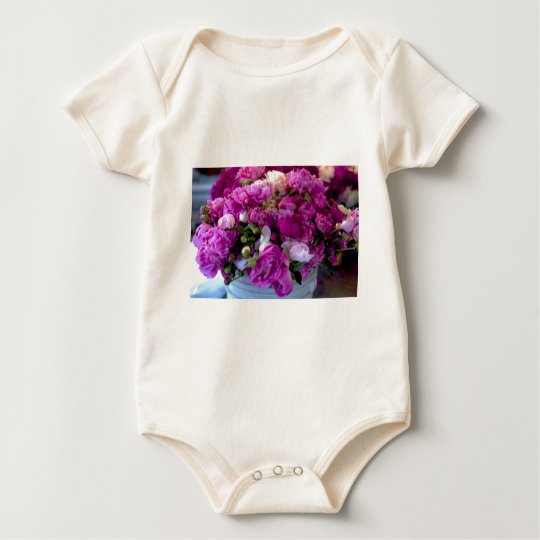Purple Flowers Baby Bodysuit