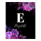 Purple flowers. Baby girl monogram. Black nursery