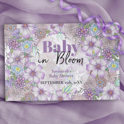 Purple Flowers Baby in Bloom Paper Placemat
