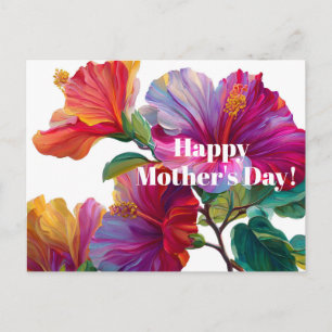 Purple Flowers Beautiful Pink Floral Mothers Day Postcard