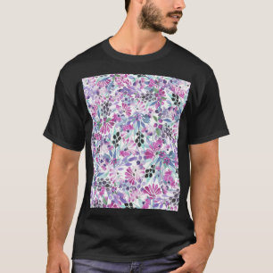 Purple Flowers & Berries: Watercolor T-Shirt