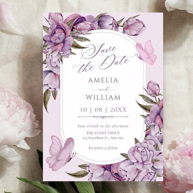 Purple flowers bloom  save the date (Creator Uploaded)