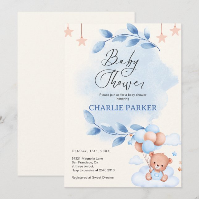 Purple Flowers Bouquet Invitation (Front/Back)