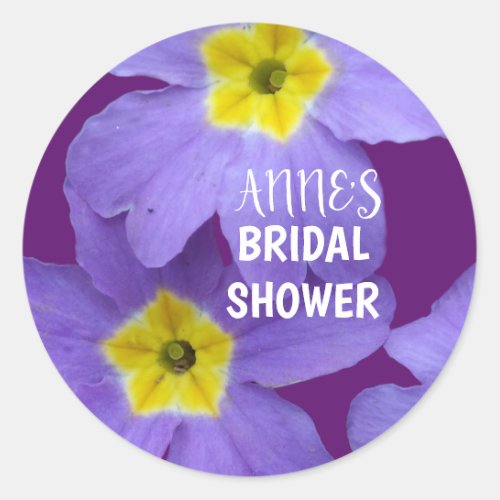Purple Flowers Bridal  Shower Sticker