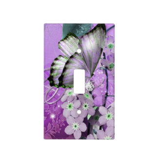 Purple - Flowers & Butterflies Light Switch Cover