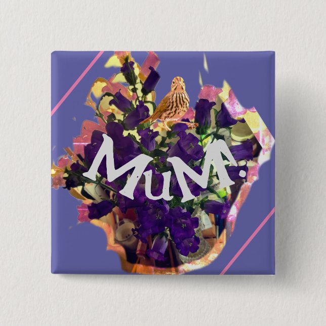 Purple Flowers Button (Front)