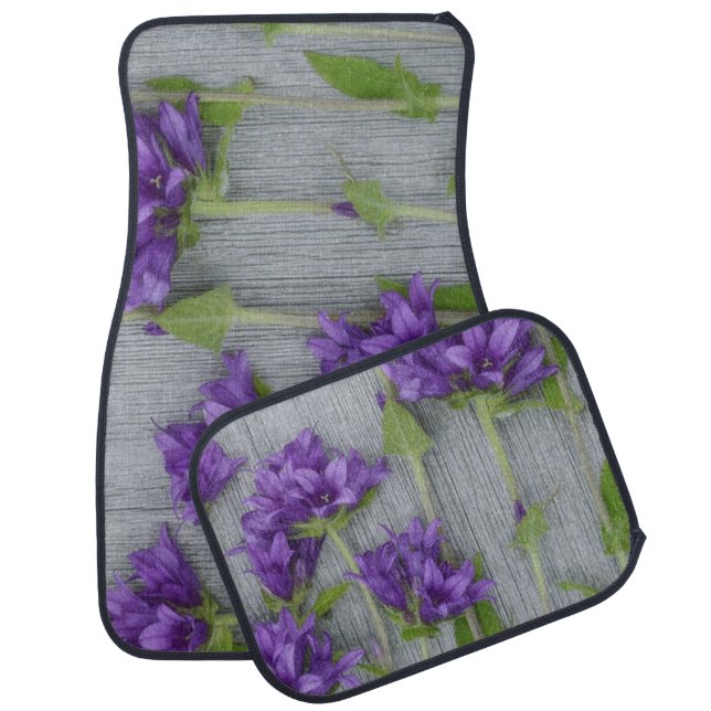 Purple Flowers  Car Floor Mat (Set)