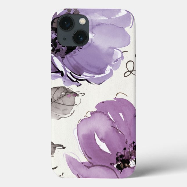 Purple Flowers Case-Mate iPhone Case (Back)