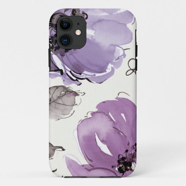 Purple Flowers Case-Mate iPhone Case (Back)