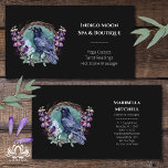 Purple Flowers Celestial Raven Crystals Wreath  Business Card at Zazzle