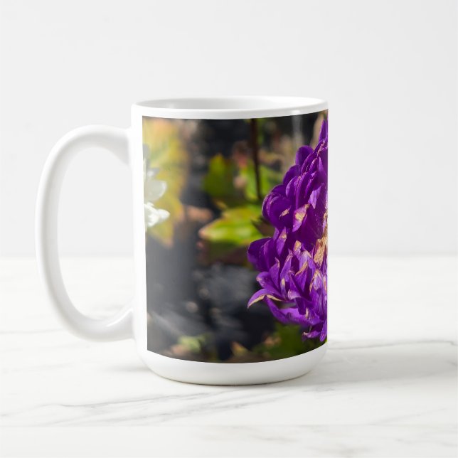 Purple flowers coffee mug (Left)