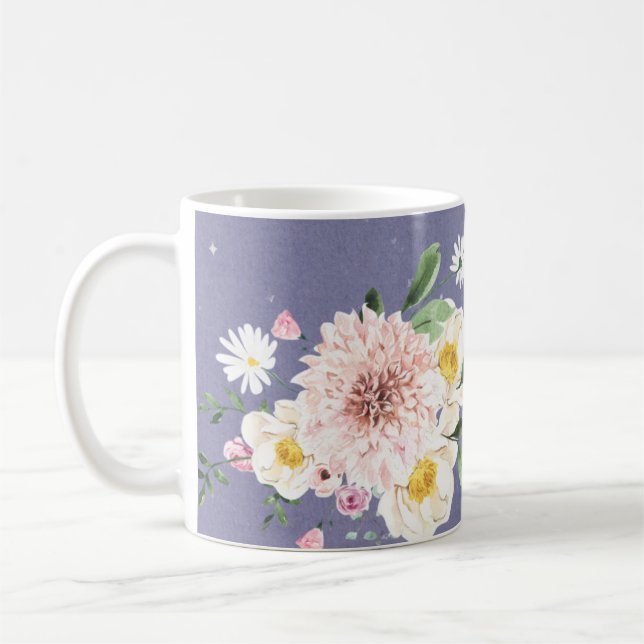 Purple, Flowers Coffee Tee Mug Drinkware (Left)
