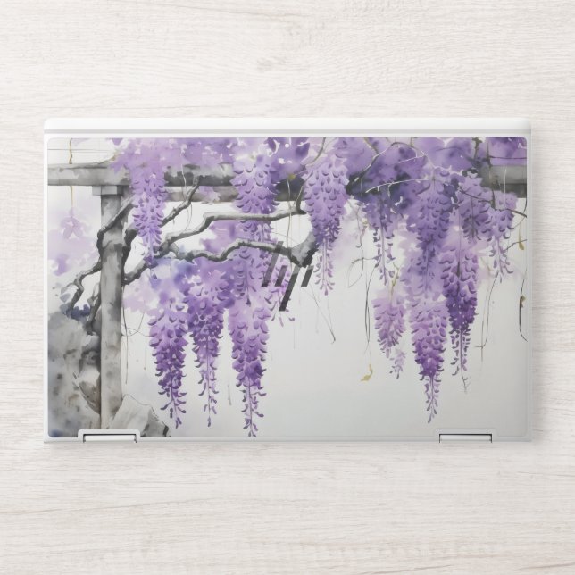 Purple Flowers Color Wisteria HP Laptop Skin (Front)