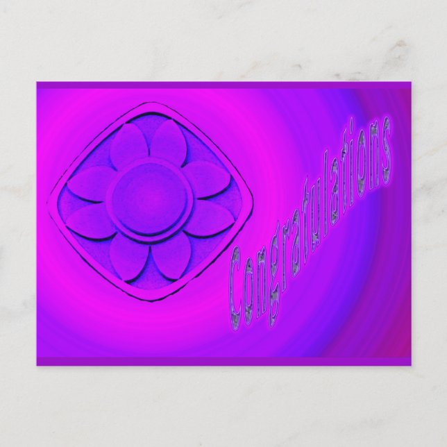 purple flowers congratulations postcard (Front)