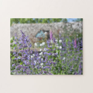 Purple Flowers Country House Garden Cotswolds UK Jigsaw Puzzle