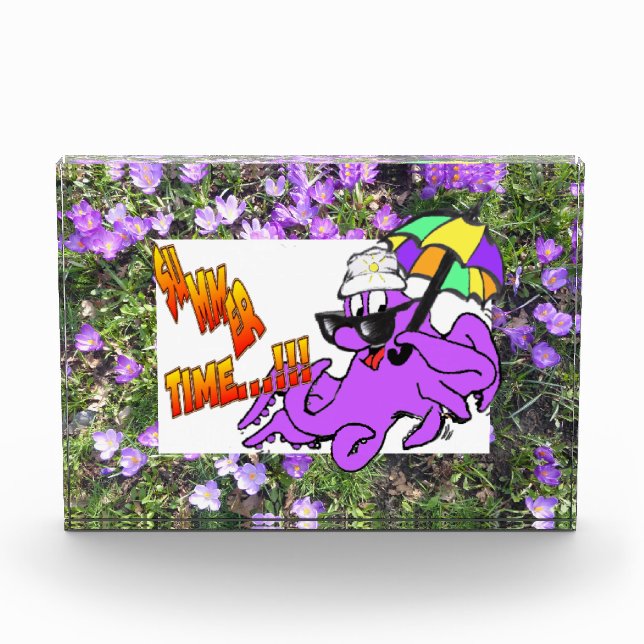 Purple Flowers Crocus Photo Block (Front)