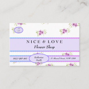 Purple Flowers Custom Shop Business Card