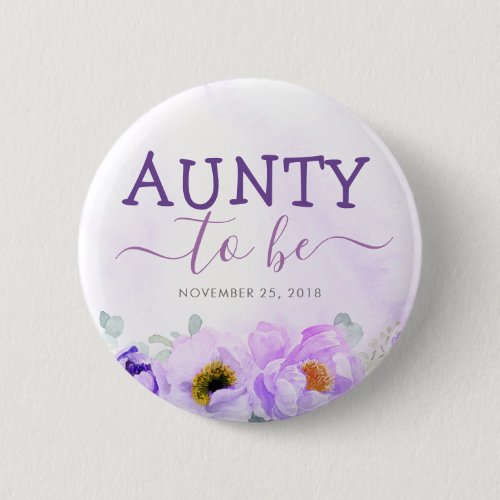 Purple Flowers Cute Aunty to Be Baby Shower