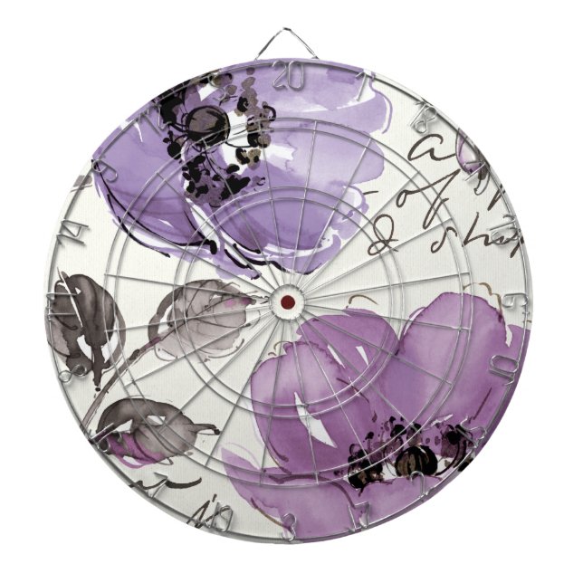 Purple Flowers Dart Board (Front)