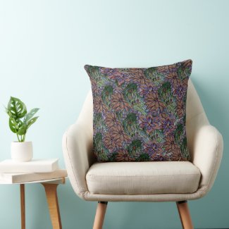 Purple Flowers Decorative Throw Pillow