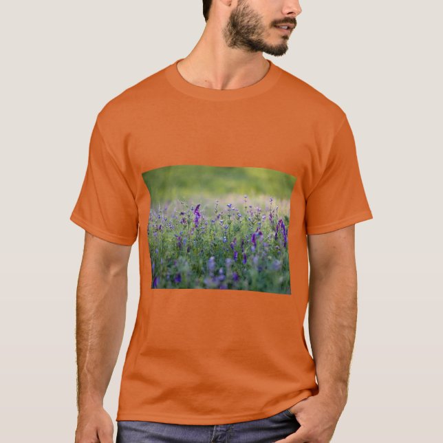 Purple Flowers Design Logo – Elegance in Bloom T-Shirt (Front)