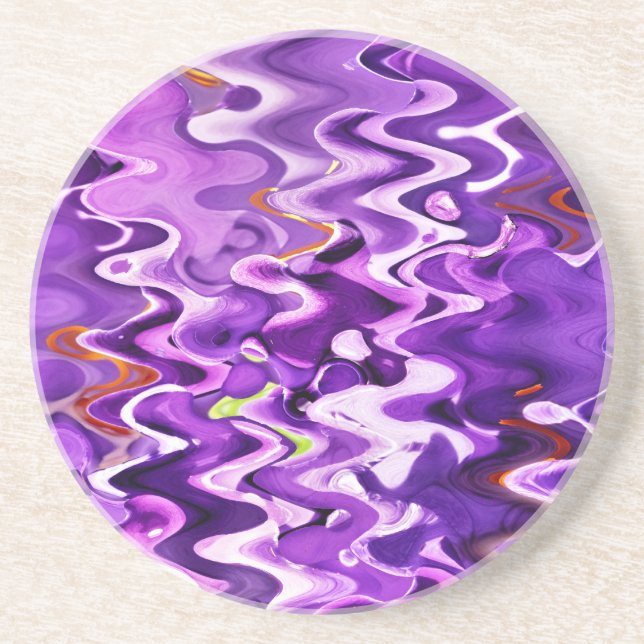 PURPLE FLOWERS DRINK COASTER (Front)