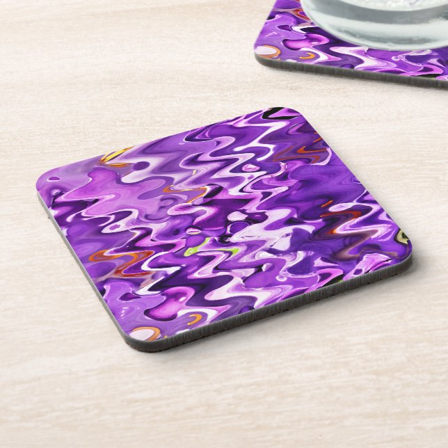 PURPLE FLOWERS DRINK COASTER (Left Side)