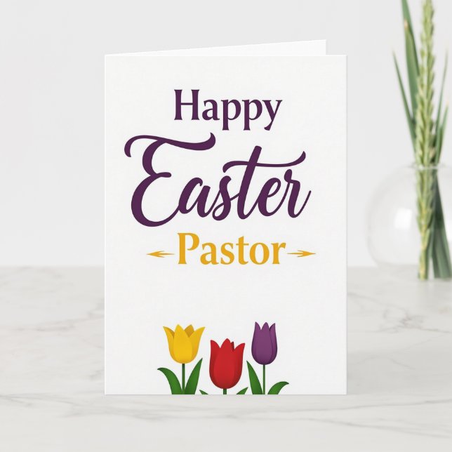 Purple Flowers Easter Card (Front)