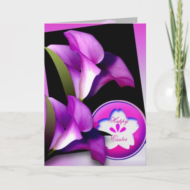 Purple Flowers Easter Card (Front)