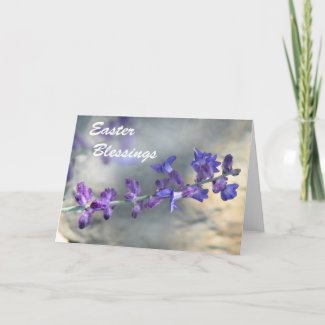 Purple Flowers Easter Holiday Card