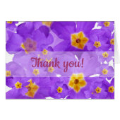 Purple flowers  Elegant Thank you card (Front Horizontal)