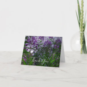 Purple Flowers Fantasy Night Thank You Card