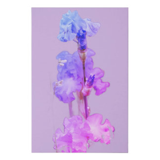 Purple flowers Faux Wrapped Canvas Print